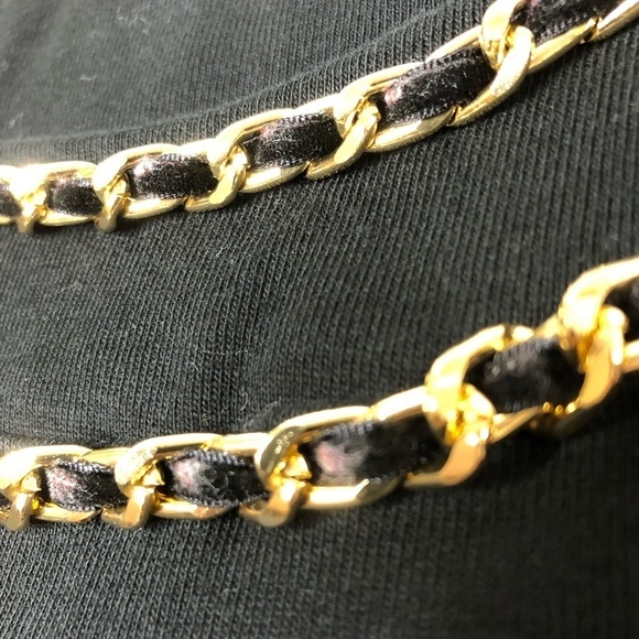 Rafaella Petite XS Black Tank with Gold Chain Neckline Detail - Picture 4 of 10
